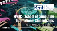 EPSRC - School of Computing International Studentships at University of Kent, UK.