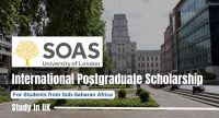 SOAS University of London International Postgraduate Scholarship for Students from Sub-Saharan Africa