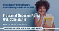 Program d'Études en France (PEF) Scholarship for German Students,