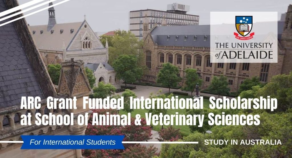 Adelaide ARC Grant Funded International Scholarship at School of Animal & Veterinary Sciences in Australia